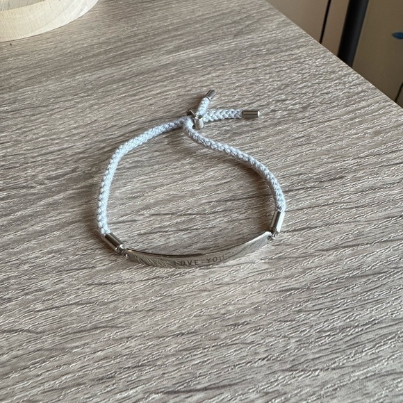 KEEP Collective Jewelry - Silver and White Adjustable Bracelet "Love you"